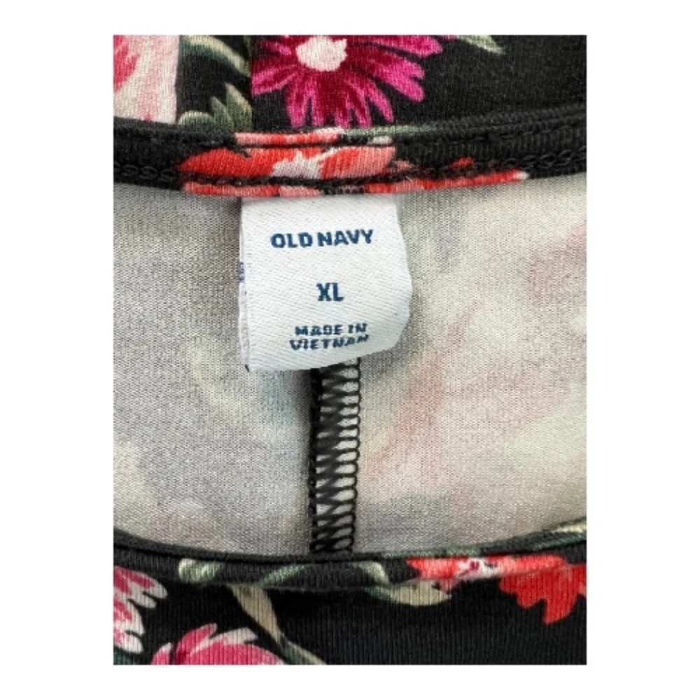 👗 EUC OLD NAVY Women’s Black Floral Knit Swing Dress Panther Swirl | Size XL - Picture 5 of 7